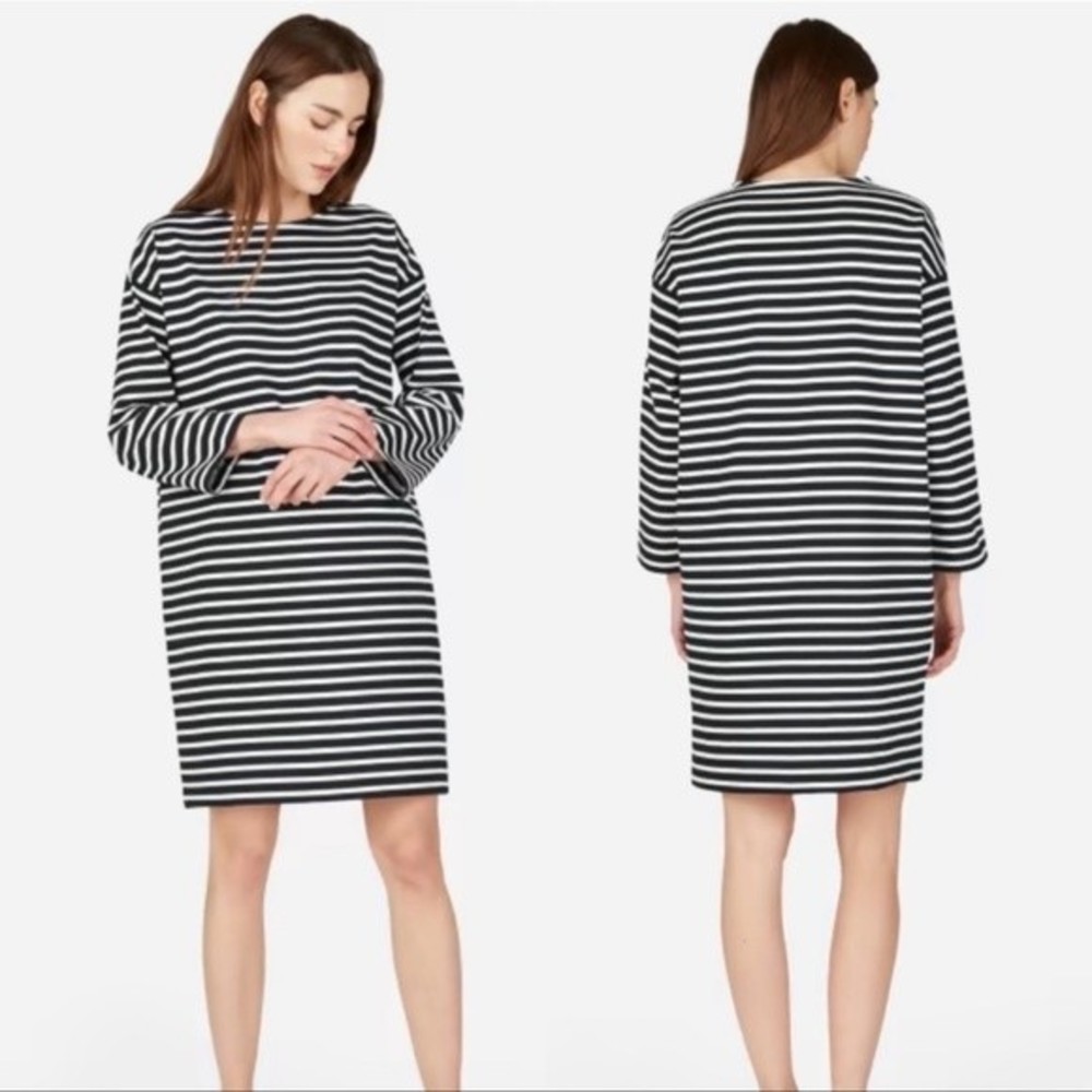 Everlane Black and White Striped Dress